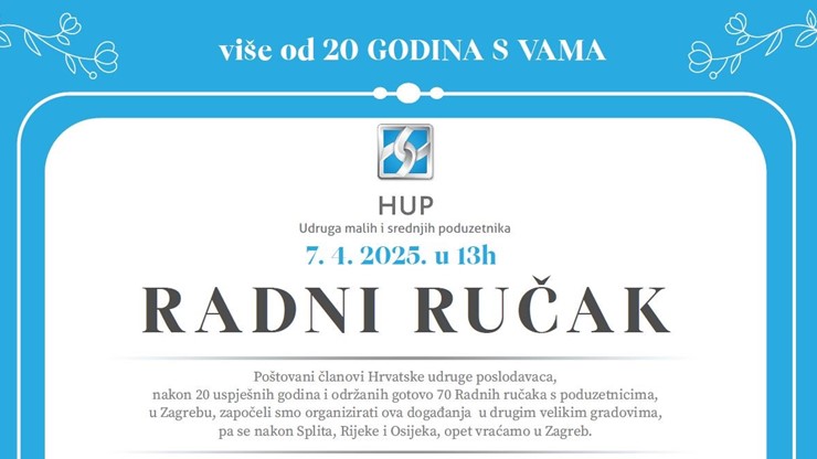 Radni ručak s gradonačelnikom Grada Zagreba, Hilton Garden Inn,  Radnička 21 